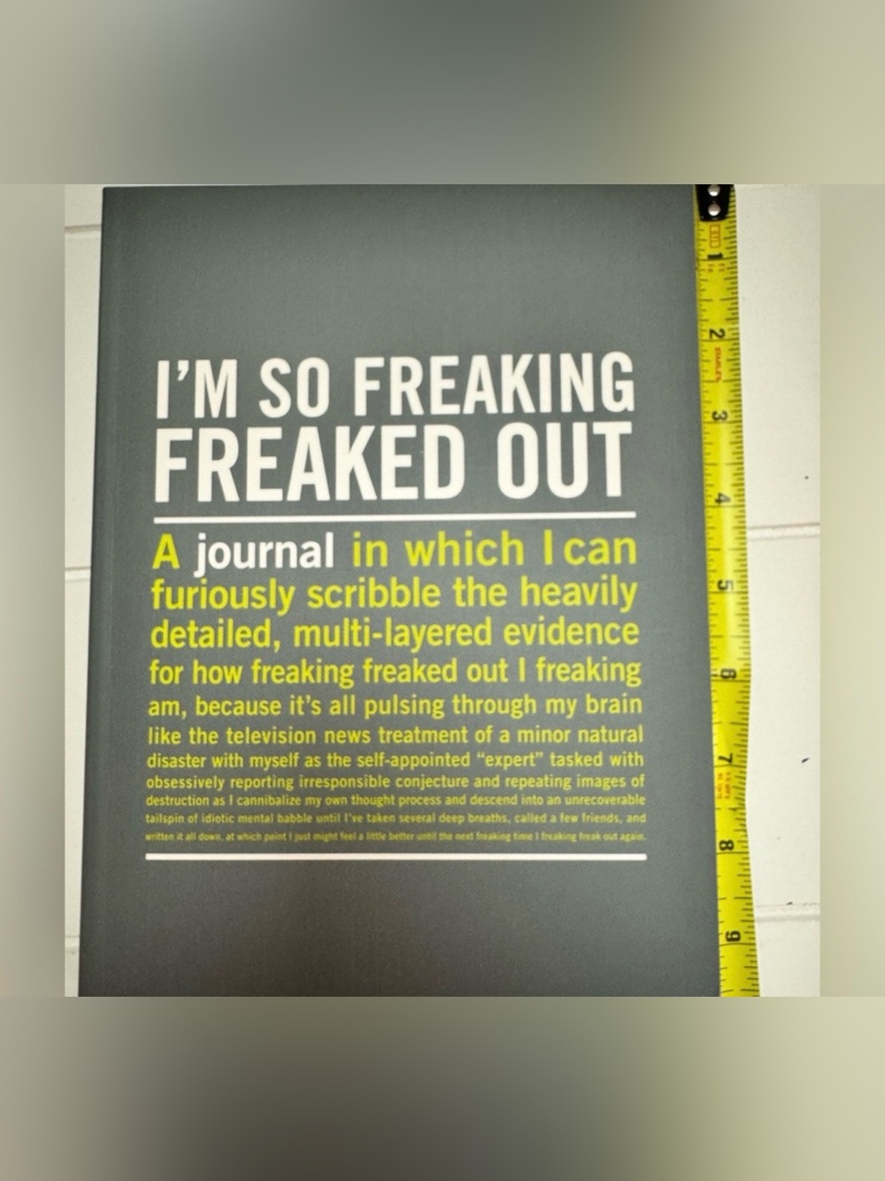 Knock Knock Gray and Yellow "I'm So Freaking Freaked Out" Journal